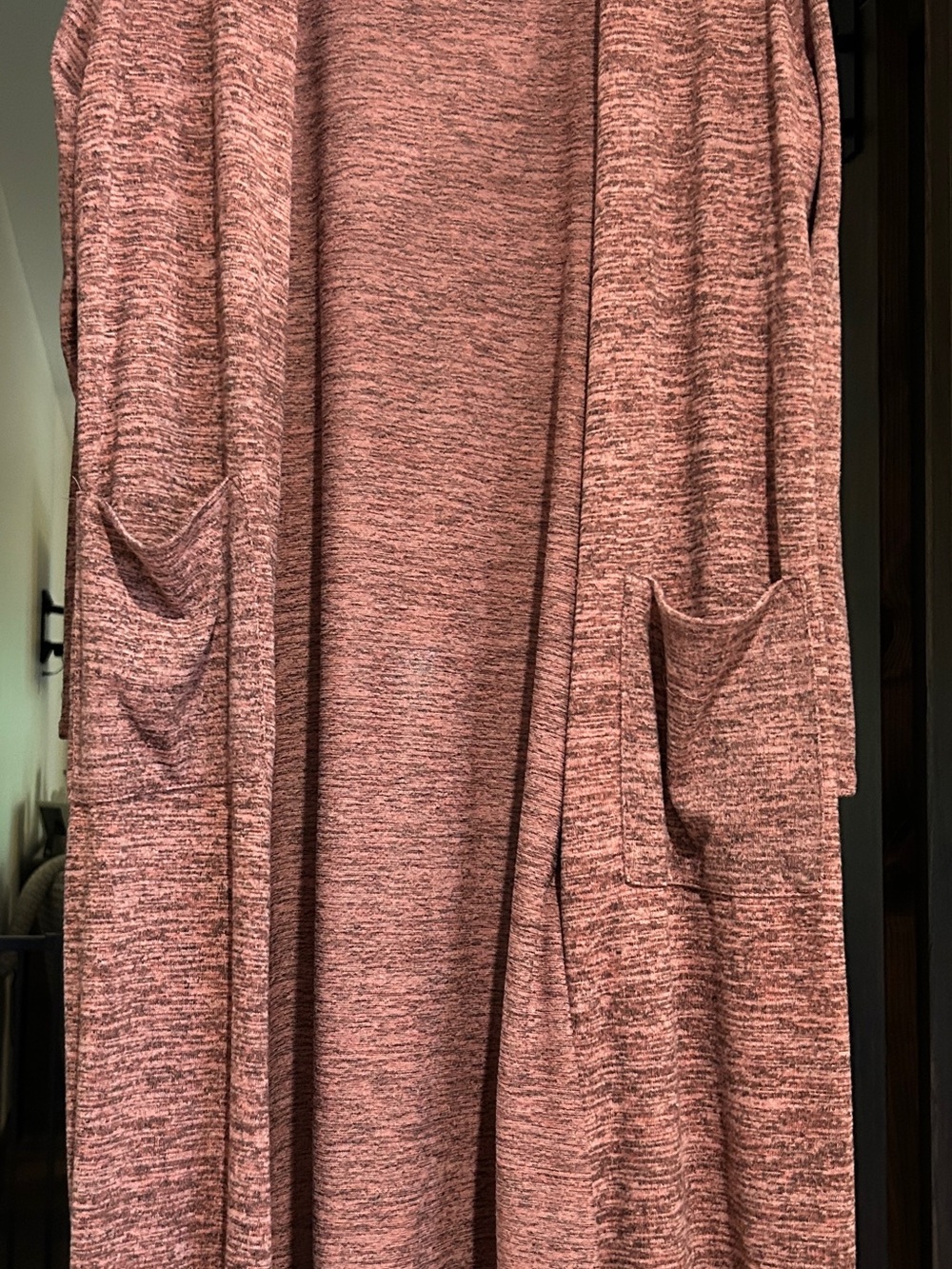 LuLaRoe Long Open-Front Cardigan in Dusty Rose Heather